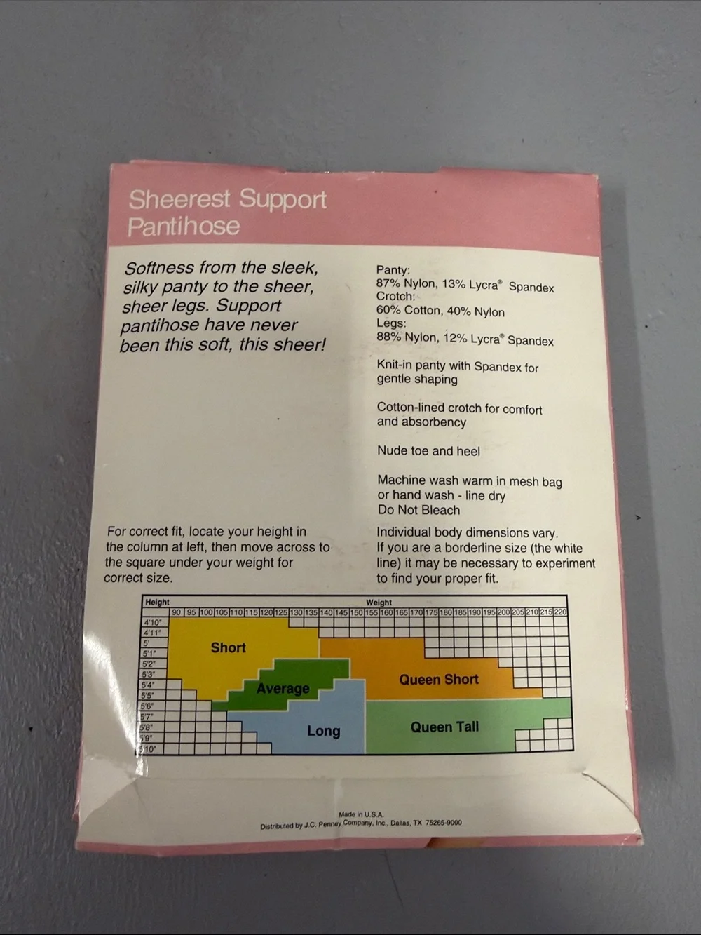 JC Penney sheer caress